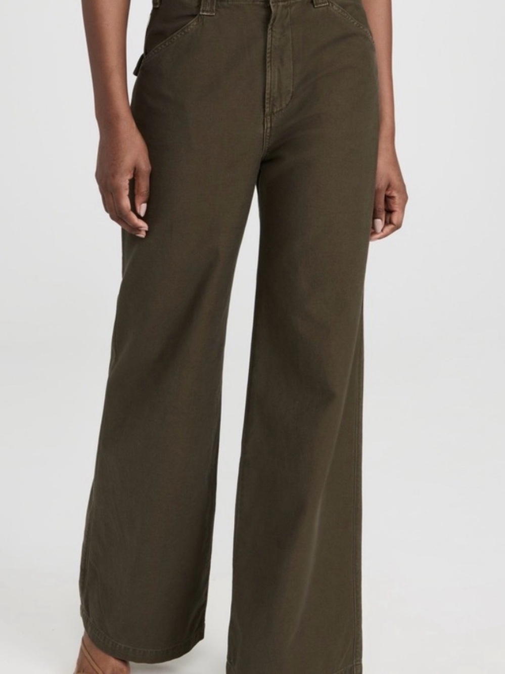 Citizens Of Humanity Paloma Utility Pant : Olive Wide-Leg High Waist